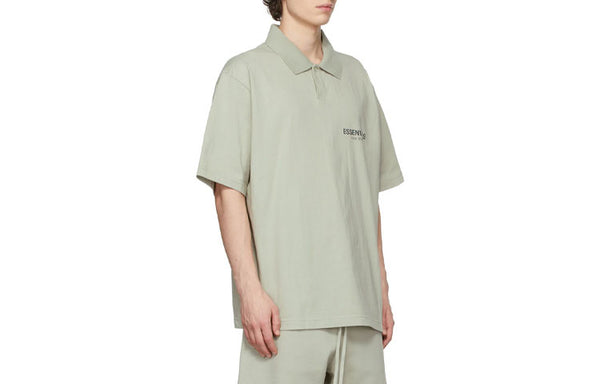 Рубашка fw21 ssense polo shirt 'concrete' Fear Of God Essentials, зеленый — фото 4