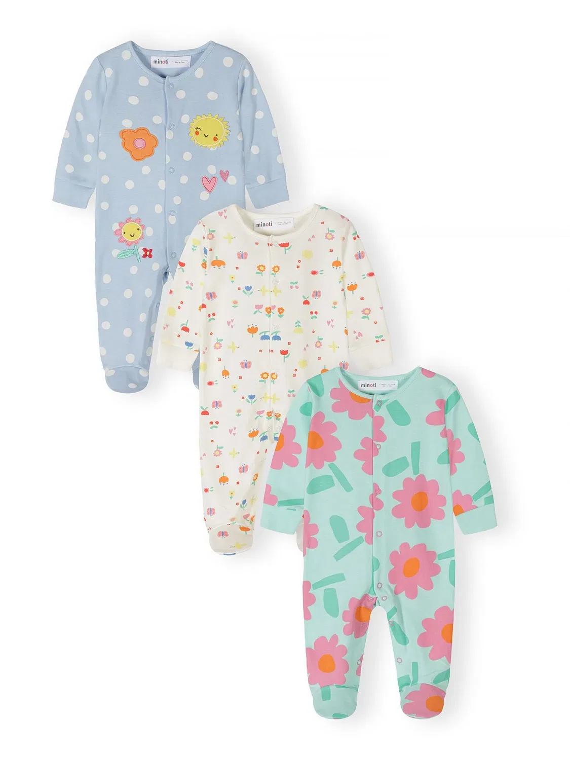 Комбинезон 3er Pack из хлопка Minoti, мята