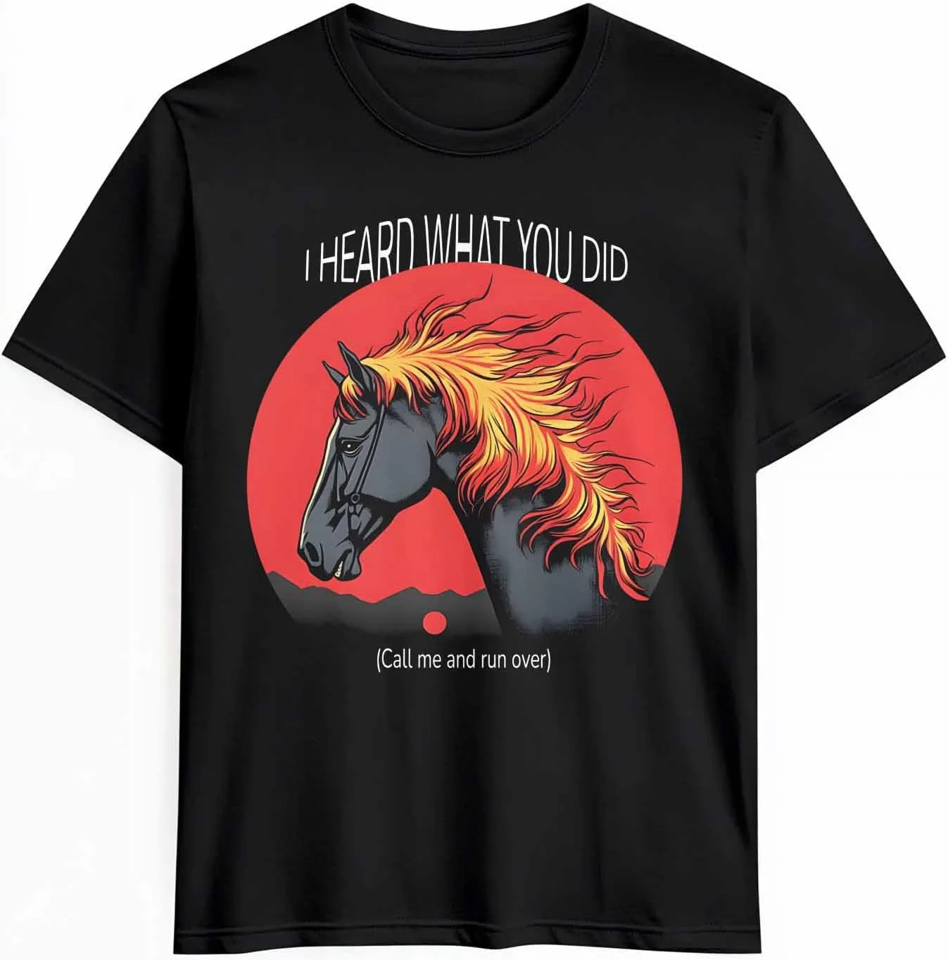 

Футболка мужская с принтом лошади красная CosyBright