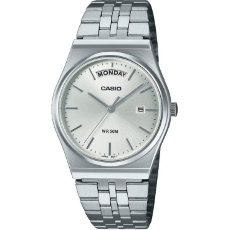 

CASIO Кварцевые часы на стальном браслете унисекс с серебристым циферблатом