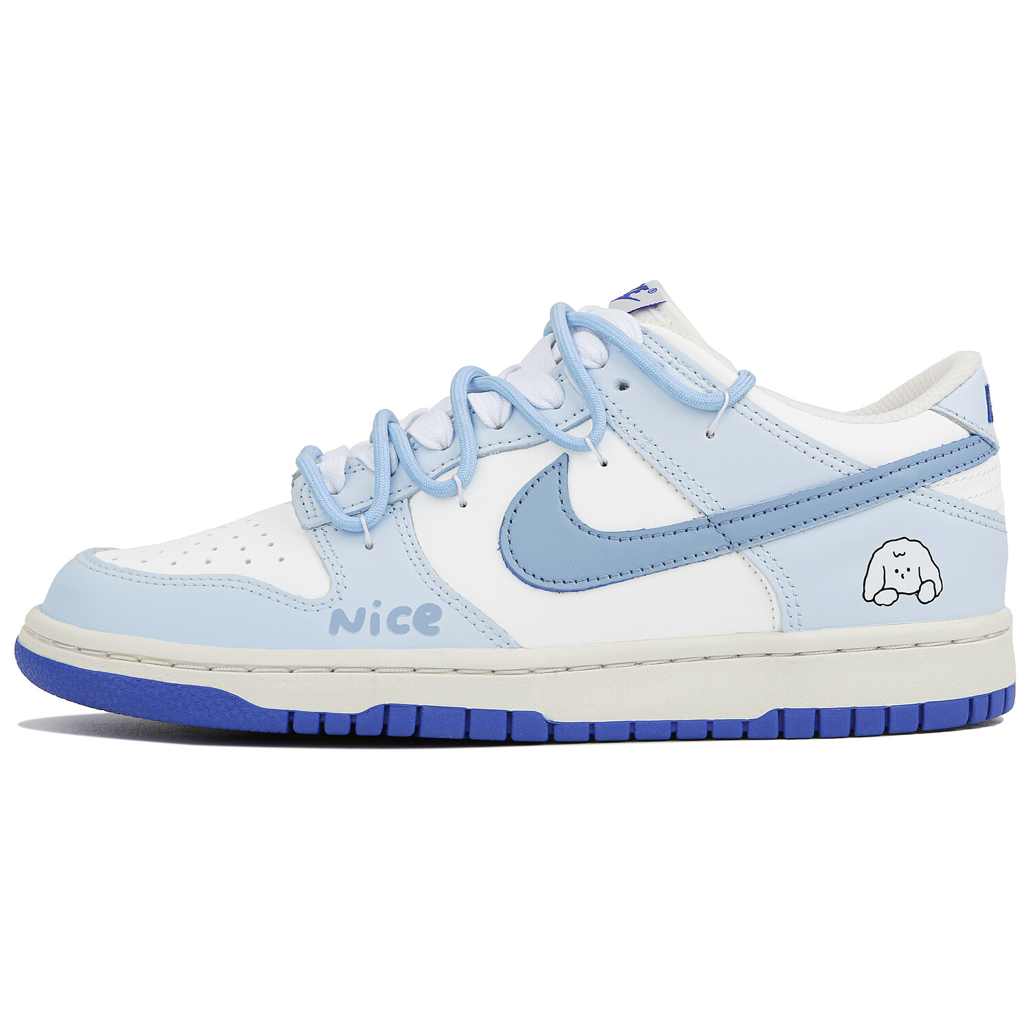 

Кроссовки Nike Dunk Skateboard Shoes Women's Low-Top White Blue