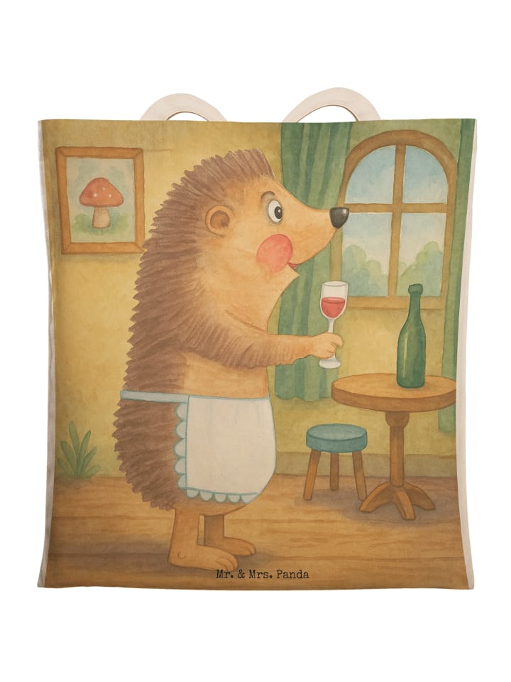 

Mr. & Mrs. Panda Сумка через плечо с изображением ежика и надписью "Вино" без слогана, белого цвета