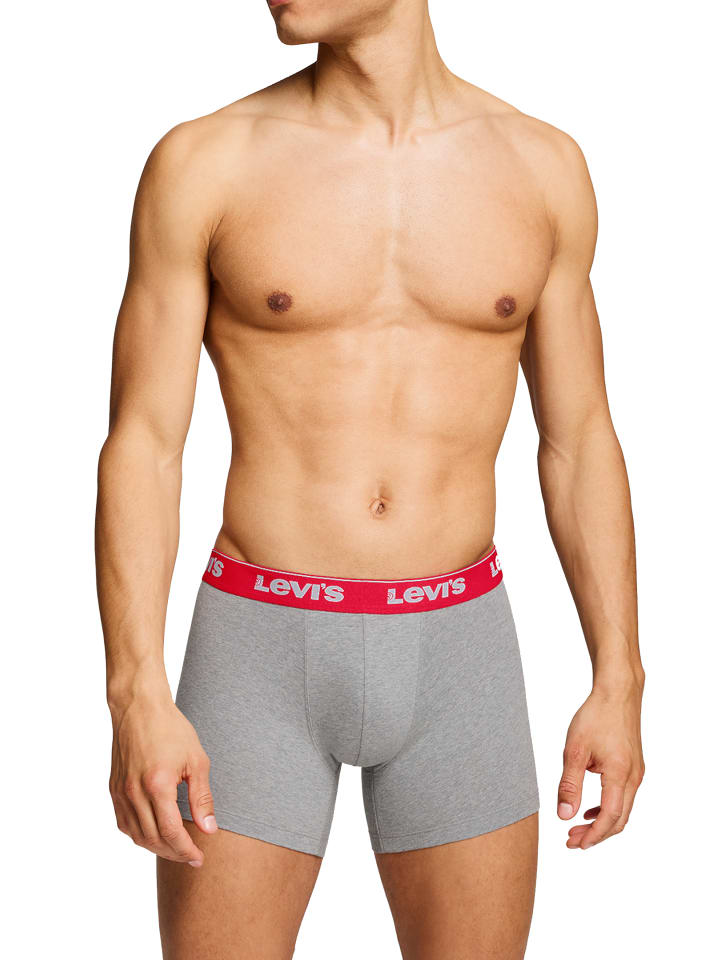 Levi´s Боксерские шорты LEVIS Men Repeat Logo Boxer 3P в черно-серой цветовой гамме — фото 3