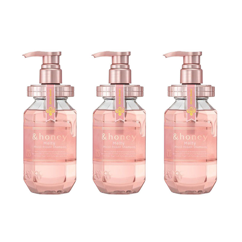 

&honey Glossy Шампунь Antihua Rose увлажняющий восстанавливающий уход для поврежденных волос 440мл*2