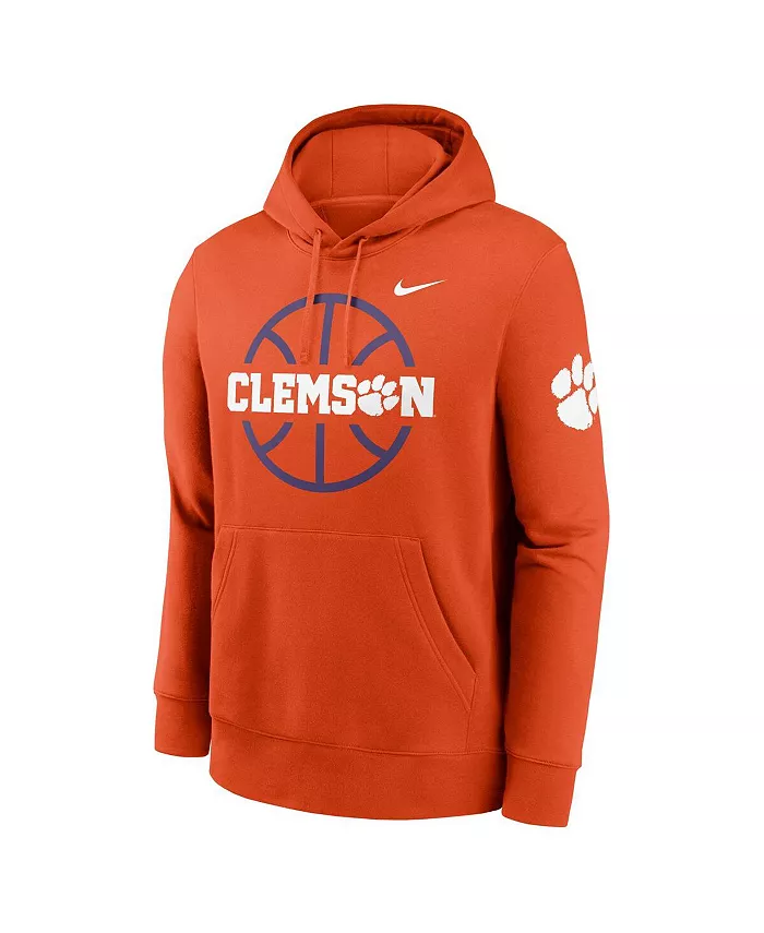 Мужская оранжевая баскетбольная толстовка с капюшоном Clemson Tigers Icon Club Fleece Nike — фото 2