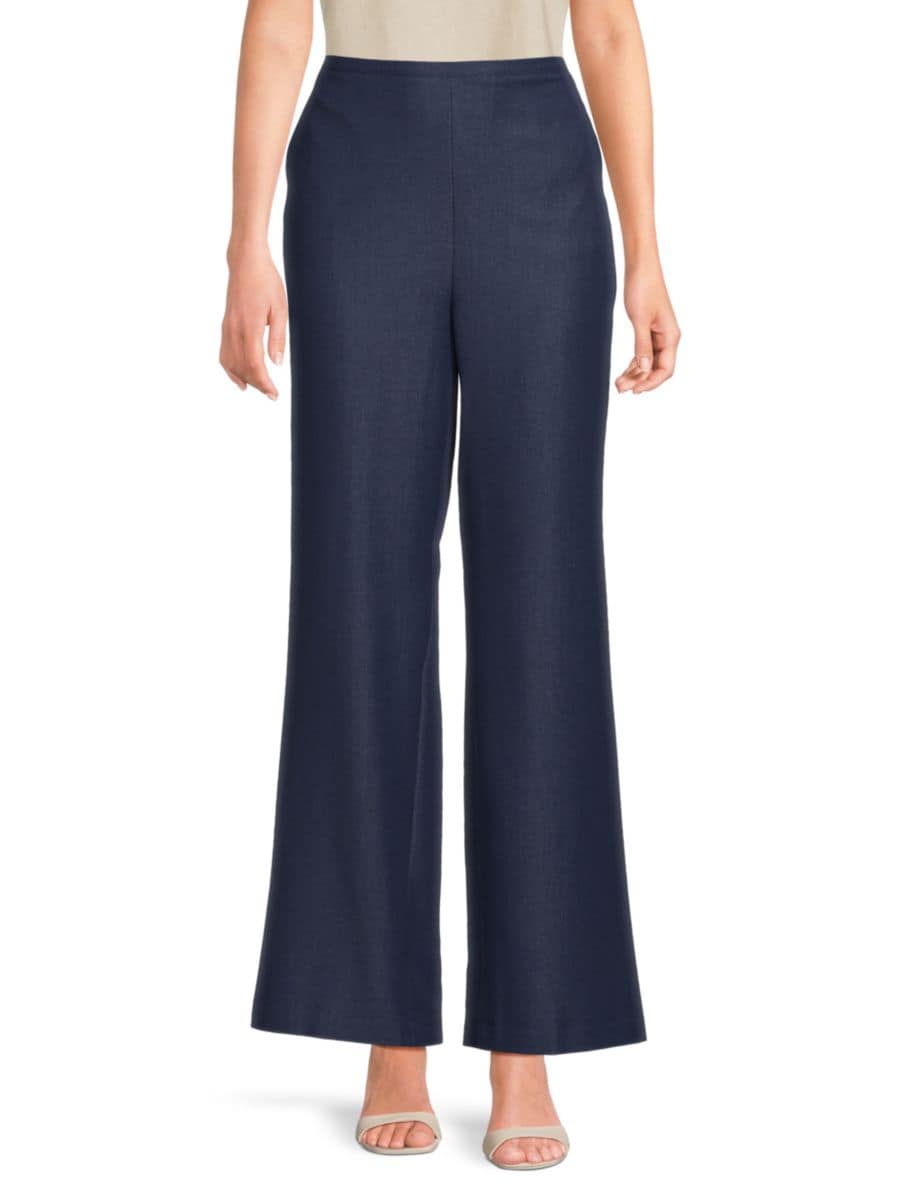 

Однотонные расклешенные брюки Halston, синий