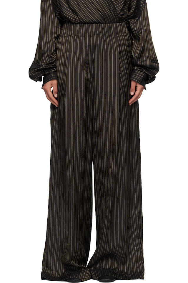 

Полосатые брюки Dries Van Noten, коричневый