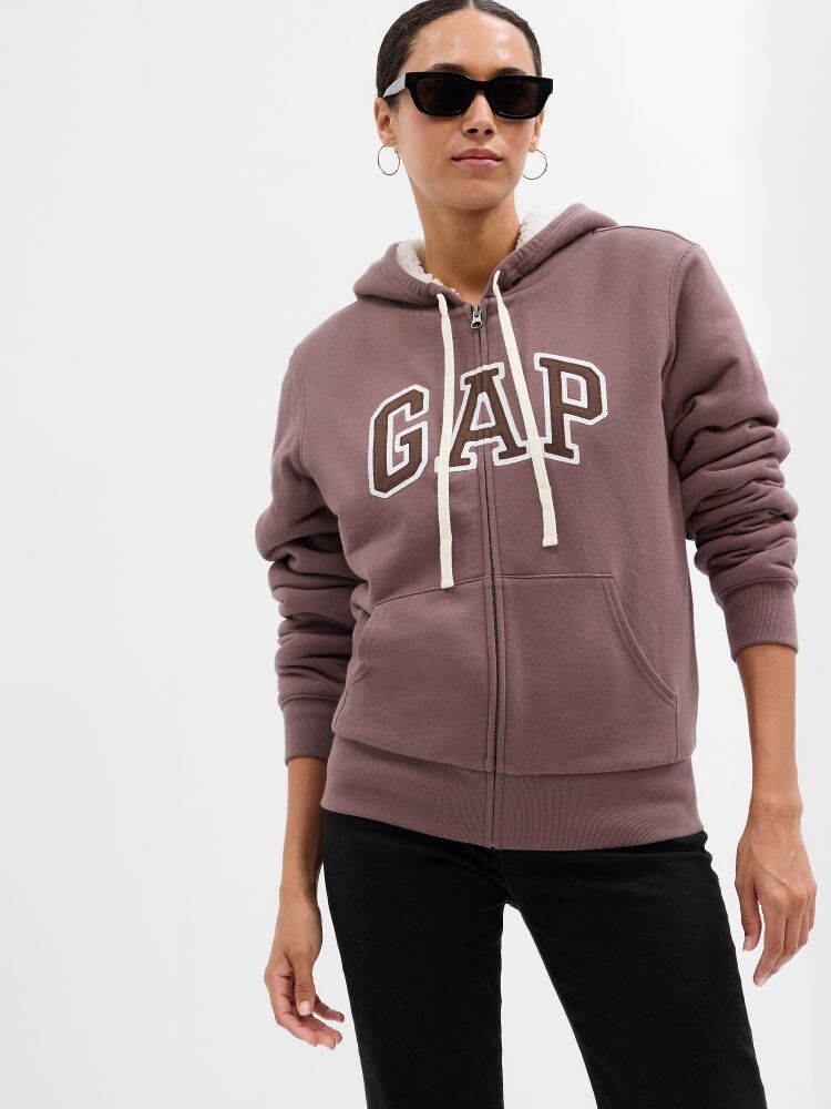 

Утепленная толстовка с логотипом Gap, коричневый