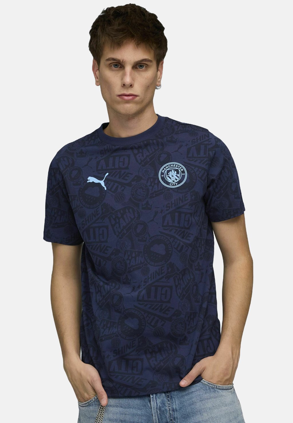 

Футболка с принтом MANCHESTER CITY FTBLCULTURE MIT ALLOVER Puma, синий