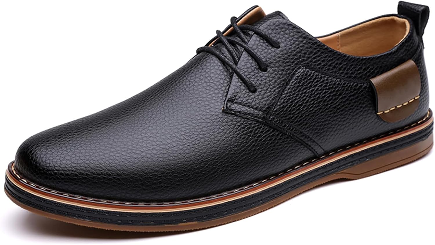 

Мужские повседневные туфли на шнуровке, классические деловые формальные оксфорды Generic, черный