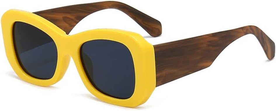 

Ретро-солнцезащитные очки «кошачий глаз» для женщин и мужчин, винтажные солнцезащитные очки в крупной оправе, женские очки с защитой от УФ-излучения UV400 LANGSER, Yellow Black