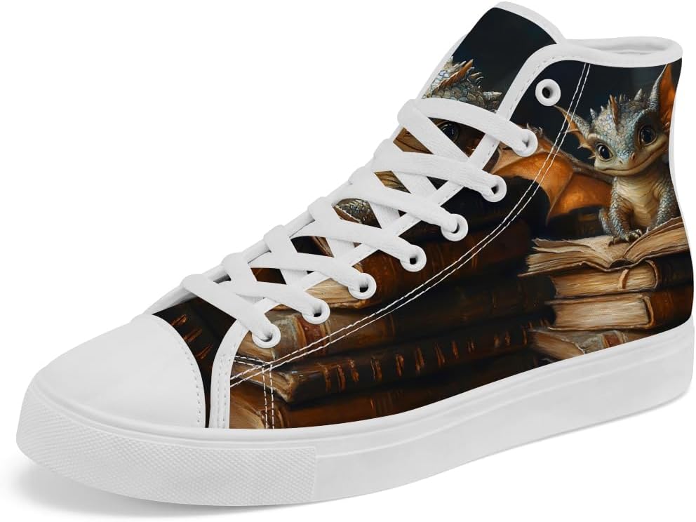 

Высокие кеды на канве Dragon для мужчин и женщин, высокие кроссовки Dragon на шнуровке, повседневная обувь, подарок для мальчиков и девочек Chebing, 615 Brown