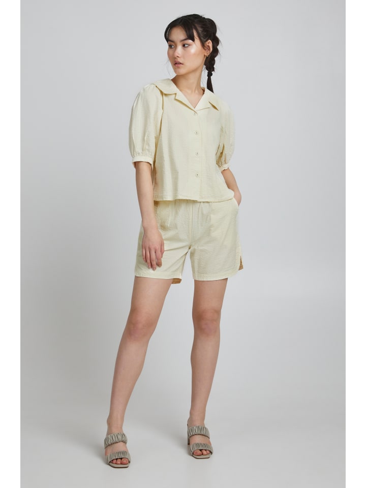 

Рубашка с короткими рукавами IHFILIZ, стандартный крой, цвет ванильный заварной крем. ICHI