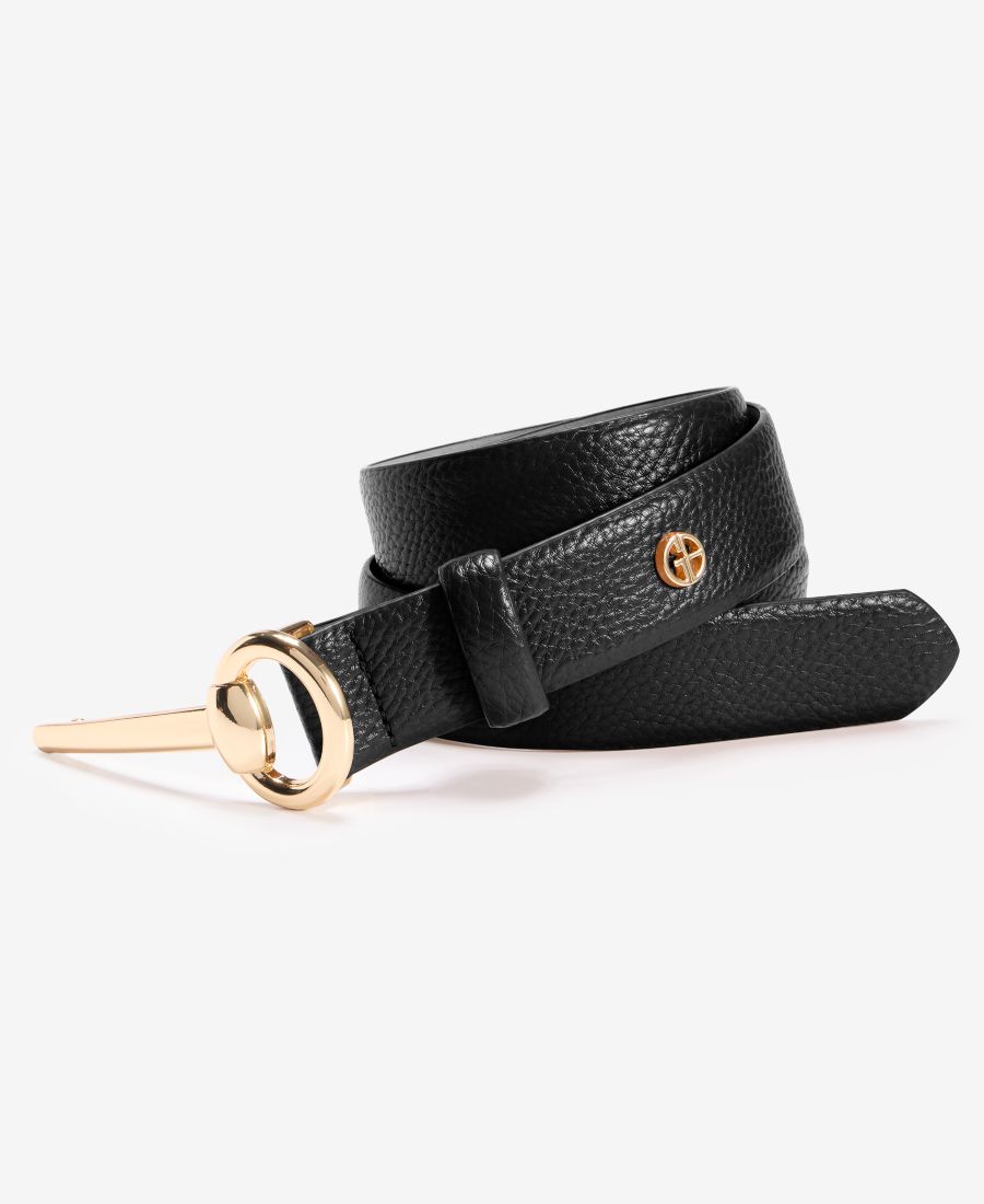 

Ремень для брюк с пряжкой в виде полуконской уздечки Giani Bernini, Black Gold