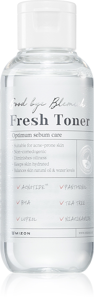 

Good bye blemish fresh toner успокаивающий тоник для лица для проблемной кожи, склонной к акне Mizon, 120 мл