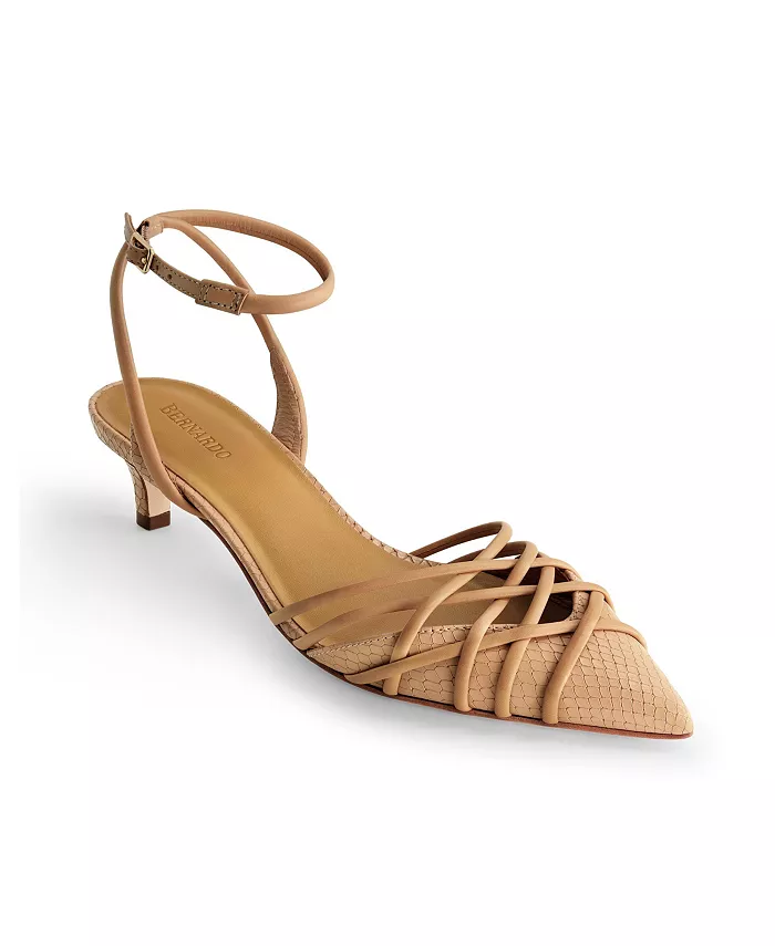 Бернардо Minu Туфли-лодочки на низком каблуке Bernardo Footwear, коричневый/бежевый — фото 3