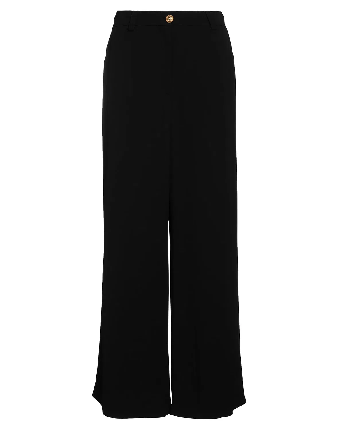 Брюки широкие высокие BALMAIN черные