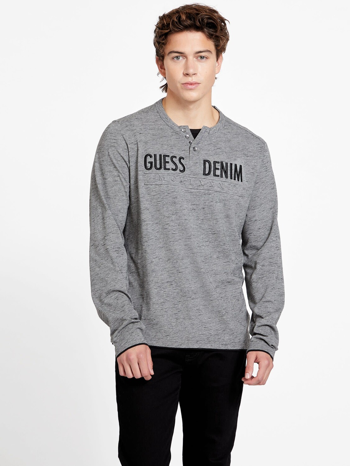 

Футболка Henley с логотипом Degar Guess Factory, серый