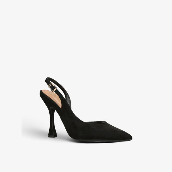 Босоножки Aria на каблуке из искусственной замши с логотипом Kg Kurt Geiger, черный — фото 3