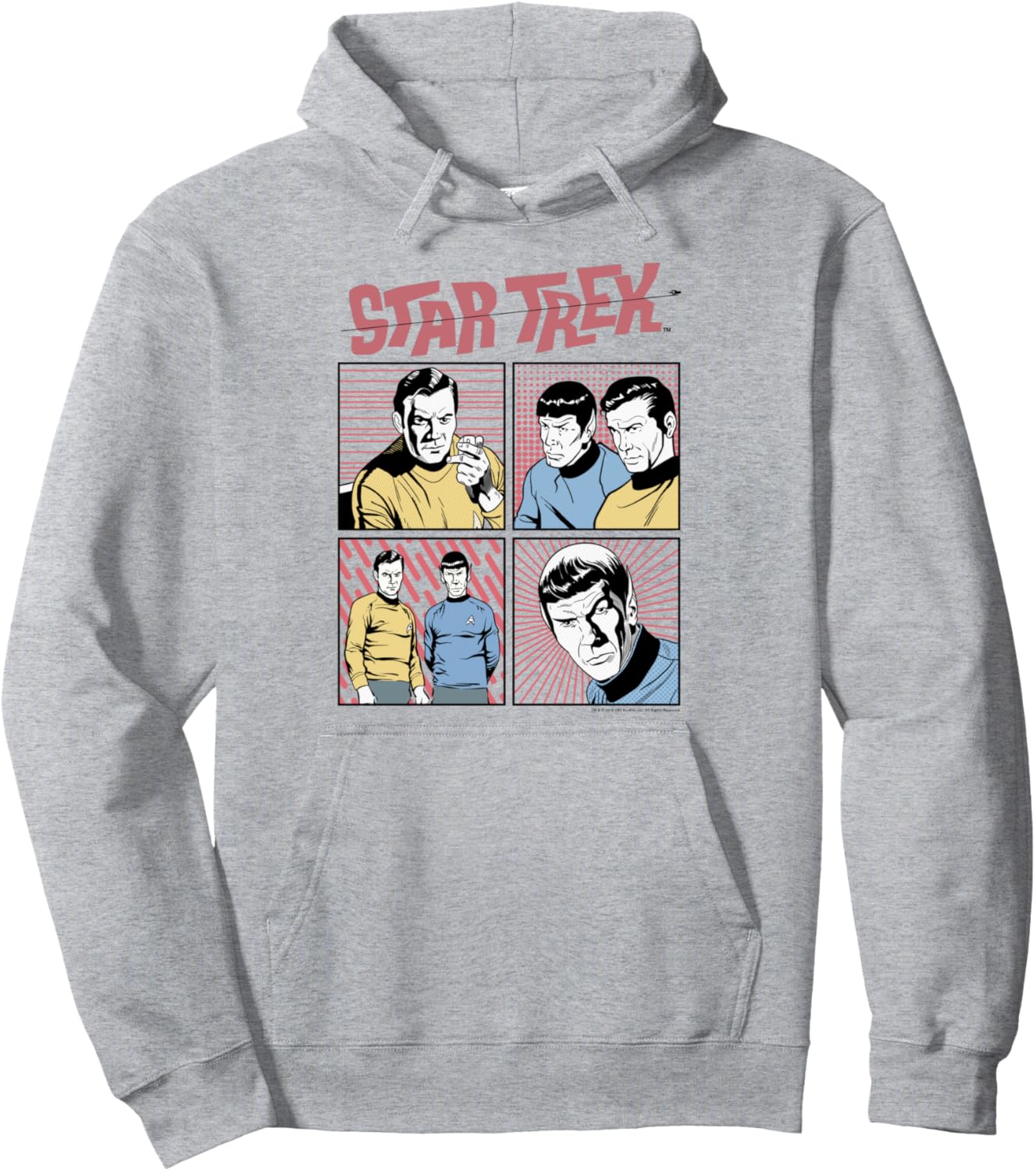 

Худи в стиле ретро-комиксов по мотивам оригинального сериала «Звездный путь» Star Trek, серый