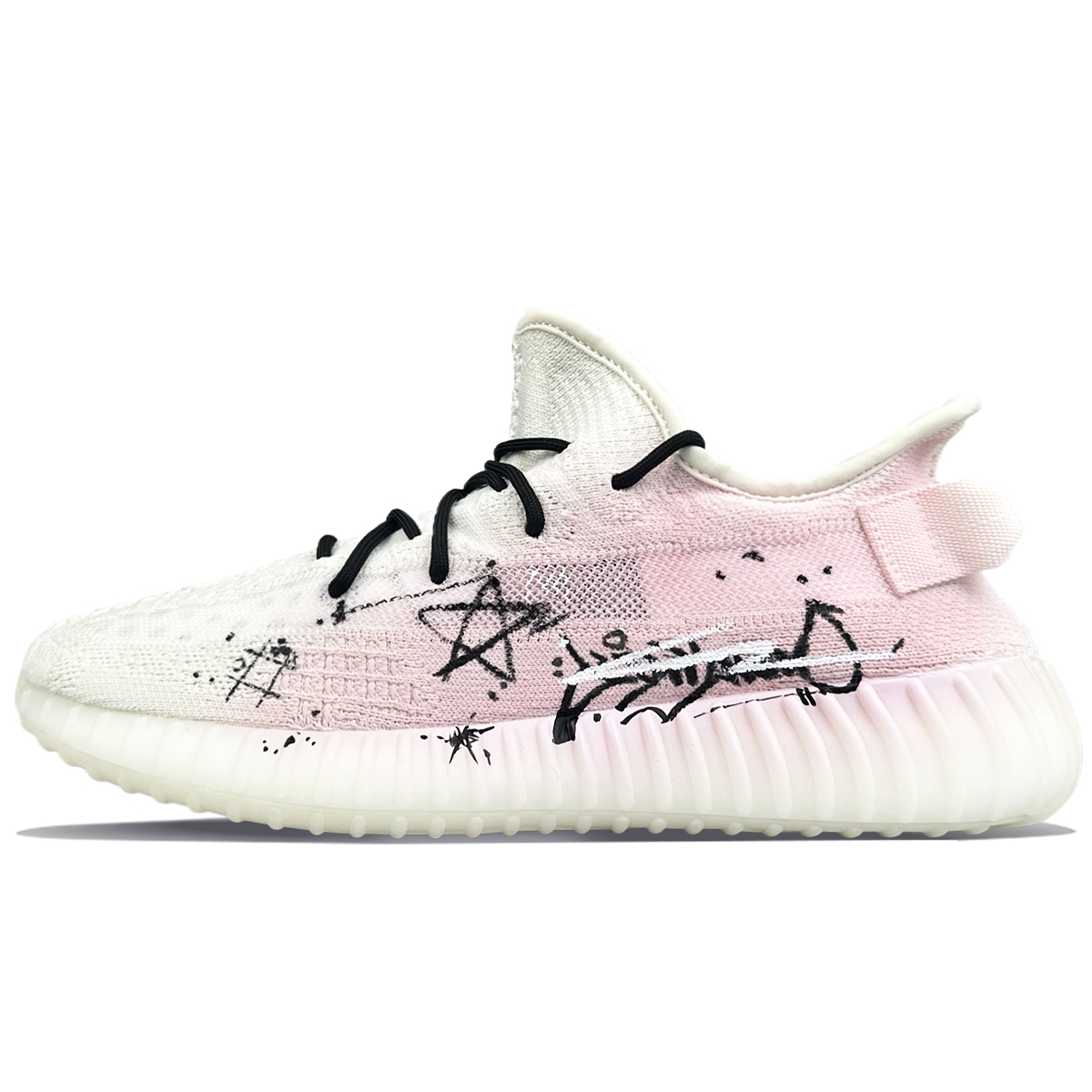 Adidas Originals Низкие повседневные кроссовки Yeezy Boost 350 V2, устойчивые к истиранию, унисекс, белые, розовые