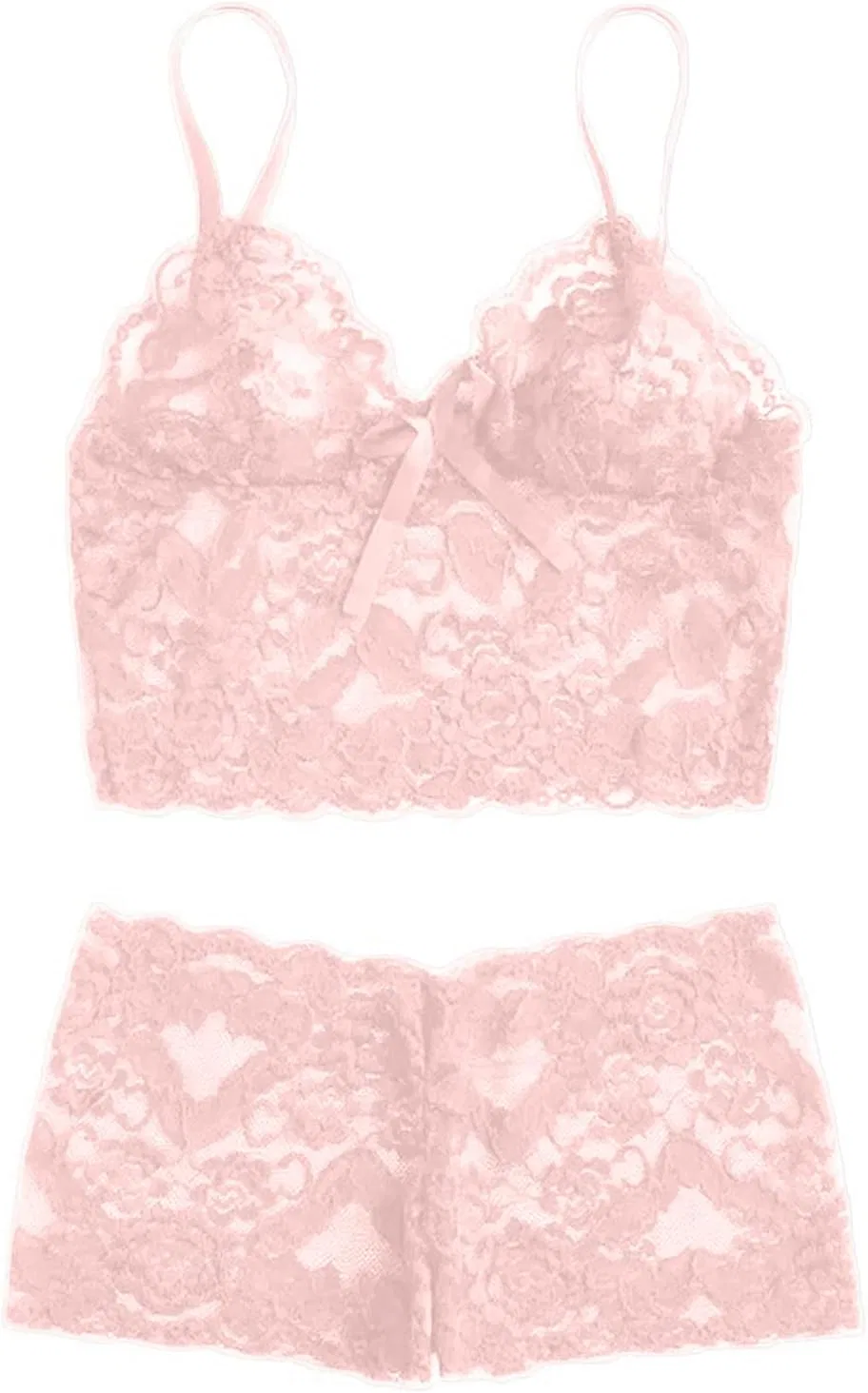 Комплект пижамы кружевной, женский, Pink