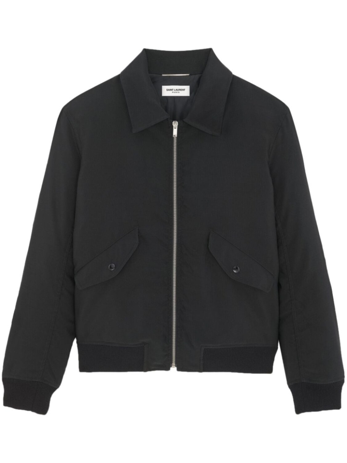 

Saint Laurent бомбер из ткани фай, черный