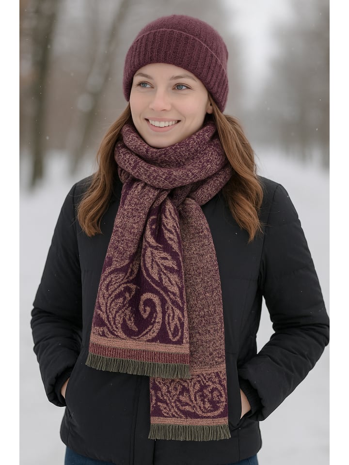 

Зимний шарф Пейсли фиолетового цвета collezione alessandro