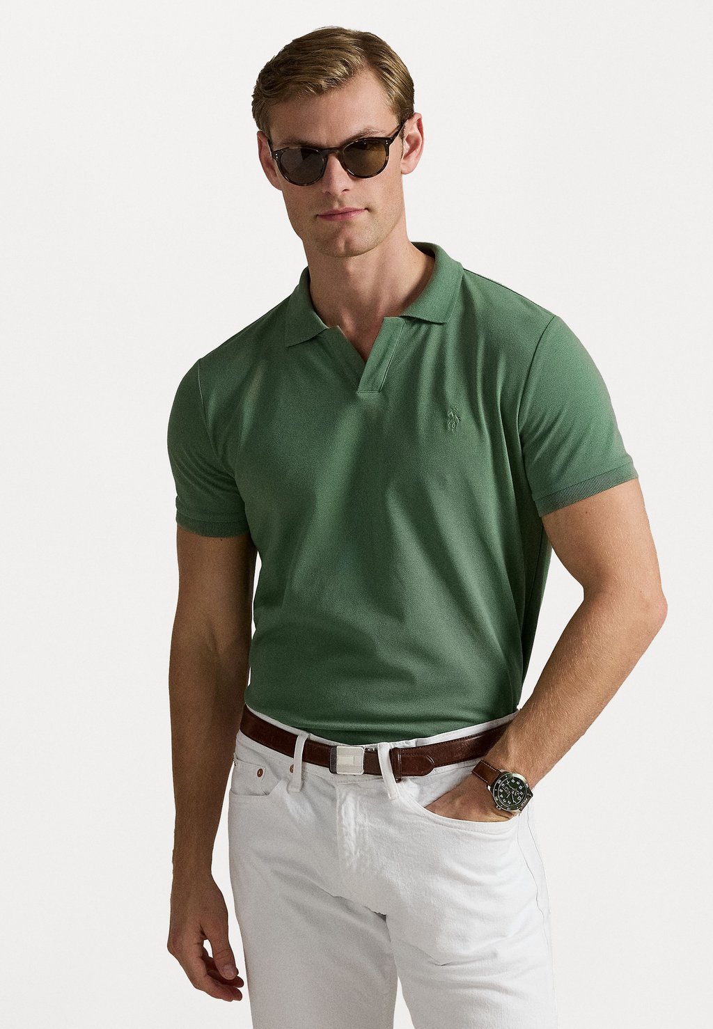 

Рубашка поло CUSTOM SLIM FIT STRETCH Polo Ralph Lauren, зеленый