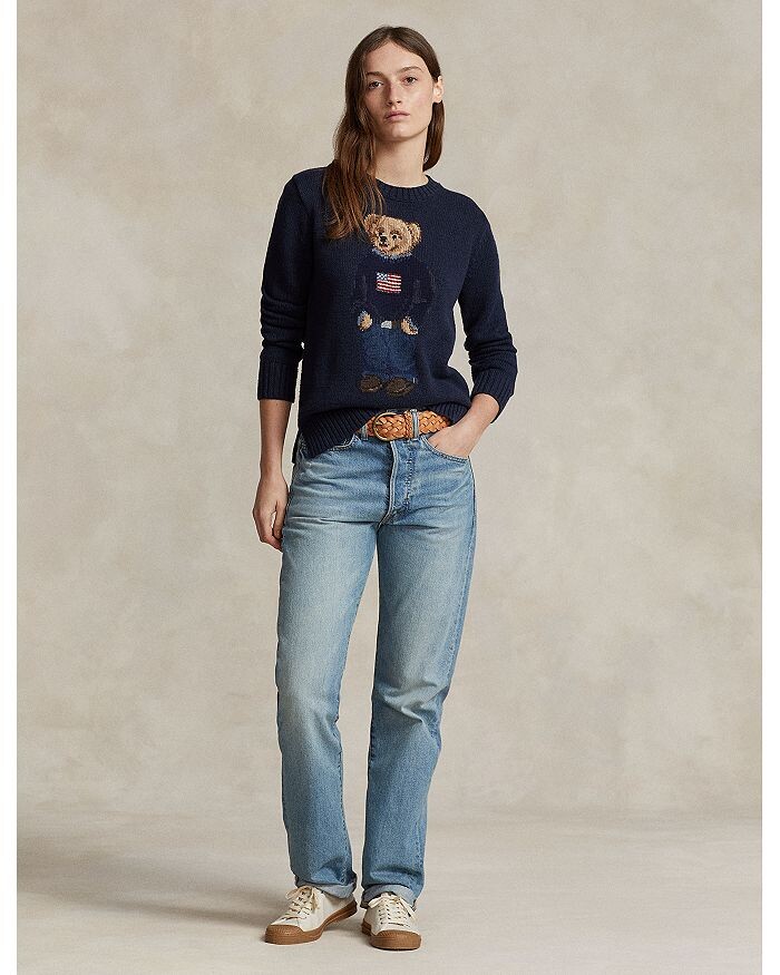 Polo Ralph Lauren Свитер с круглым вырезом и флагом Polo Bear, синий — фото 2