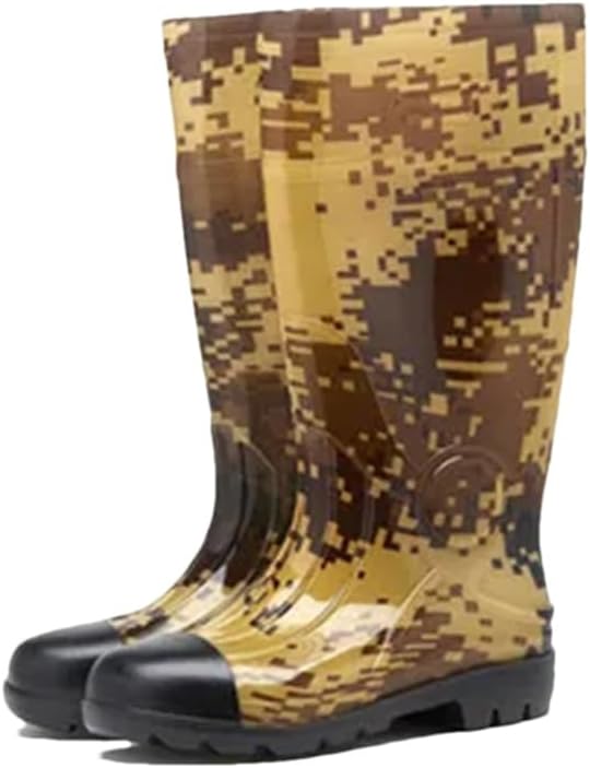 

Резиновые сапоги Wjnvfioo Camo1 с низким каблуком, противоскользящие, мужские, средние по голени, водонепроницаемые и дождевые ботинки, 10 2