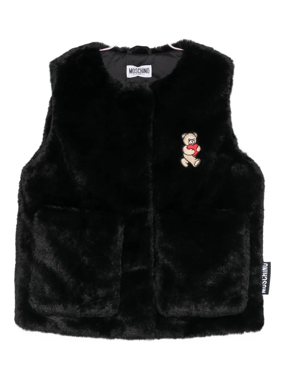 

Жилет с накладным карманом Teddy Bear Moschino Kids, черный
