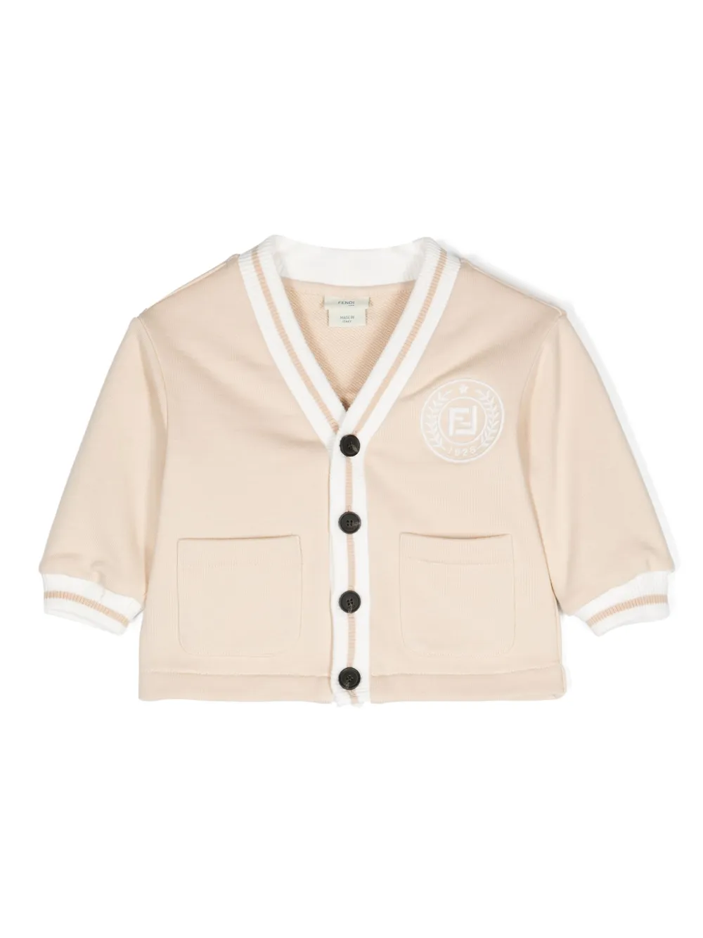 

Кардиган с логотипом FF FENDI KIDS, нейтральный