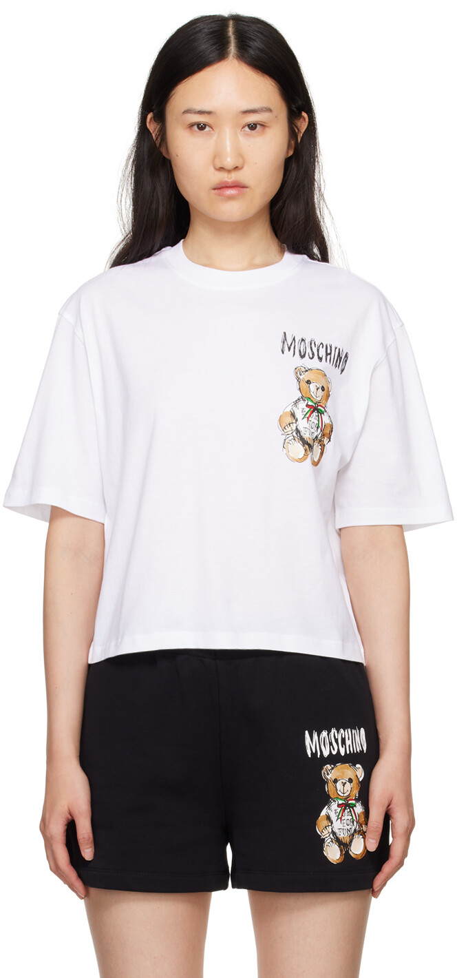 

Белая футболка Archive Teddy Bear Moschino, цвет Fantasy white