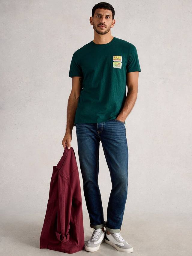 

Футболка Abersoch Cotton Regular Fit с велосипедным принтом White Stuff, Green/Multi