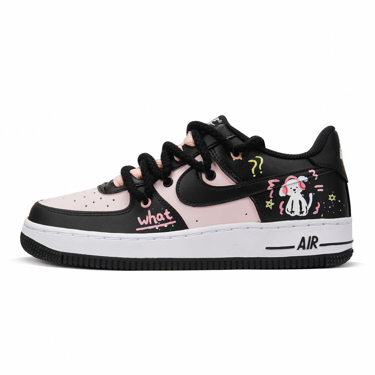

Кроссовки Nike Air Force 1 Skateboard Shoes Women's Low-Top Black Pink