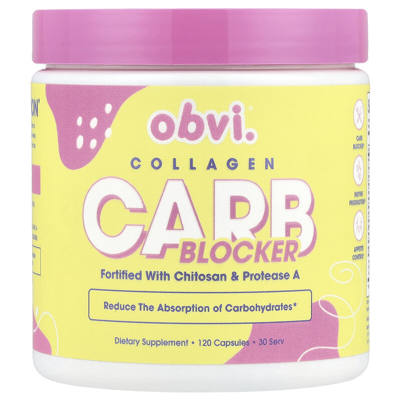 

Obvi, Collagen Carb Blocker, 120 капсул