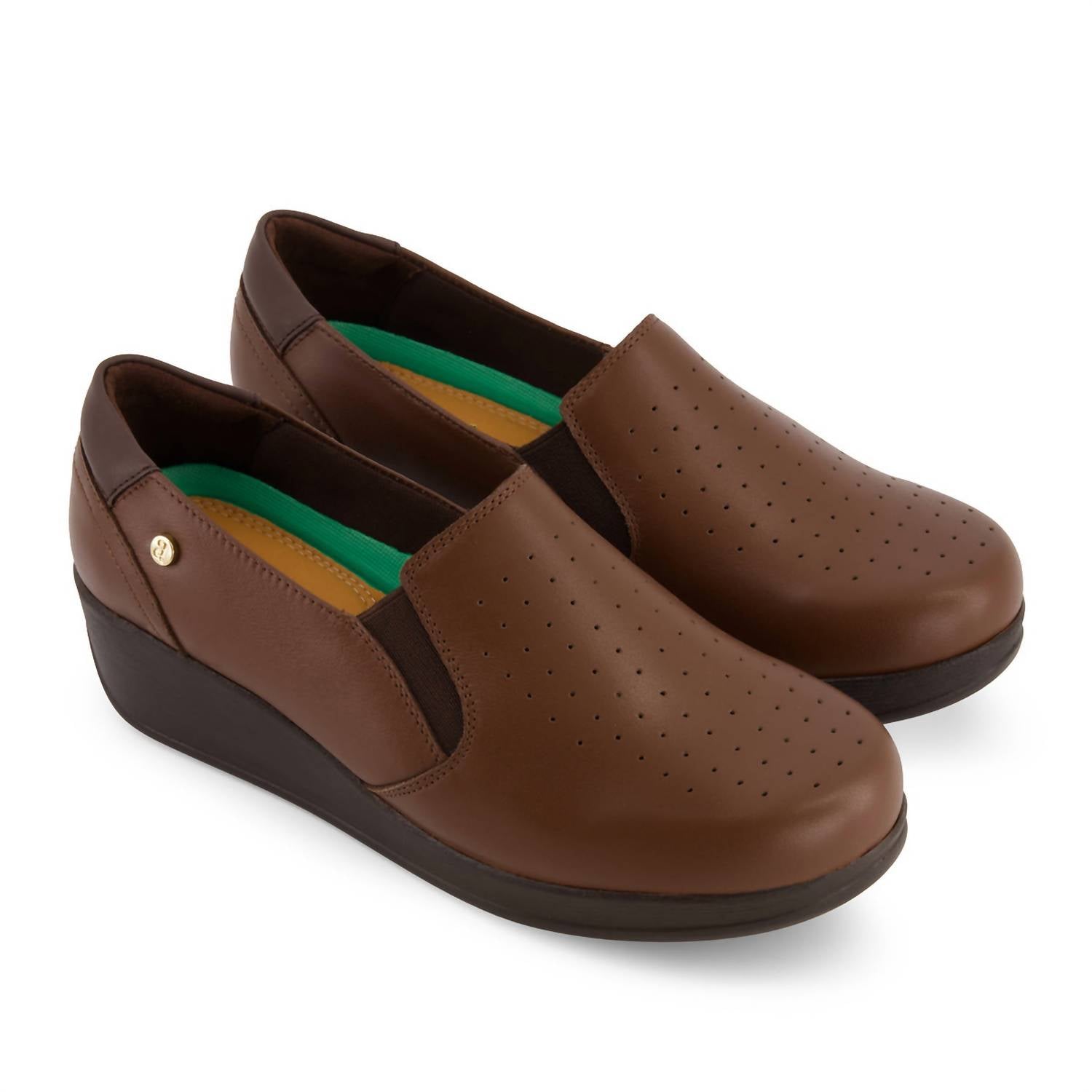 Эксклюзивные женские кожаные мокасины Comfort коричневого цвета Andrea — фото 2