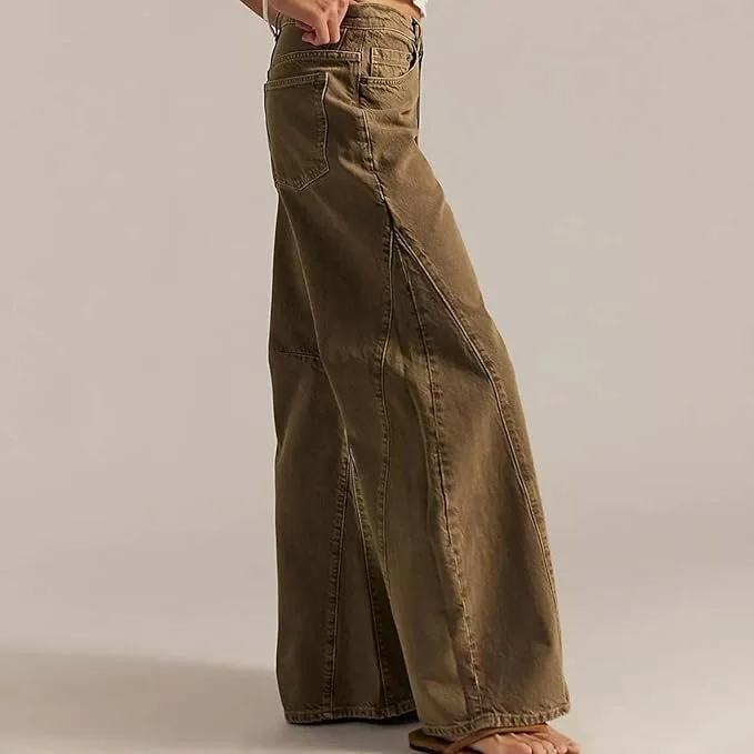 Женские широкие джинсы Low Waisted Lotus Tube в стиле Y2k — фото 4