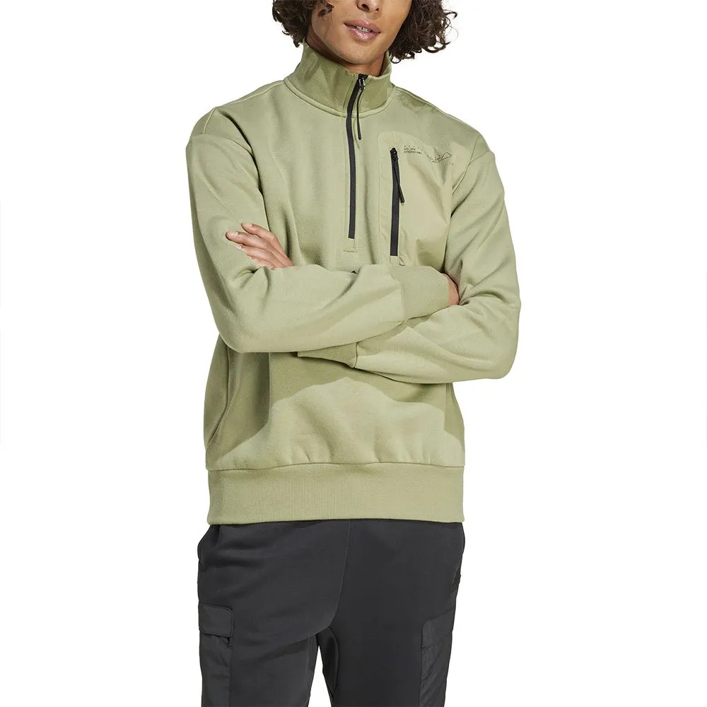 

Толстовка adidas City Escape Fleece half zip, зеленый