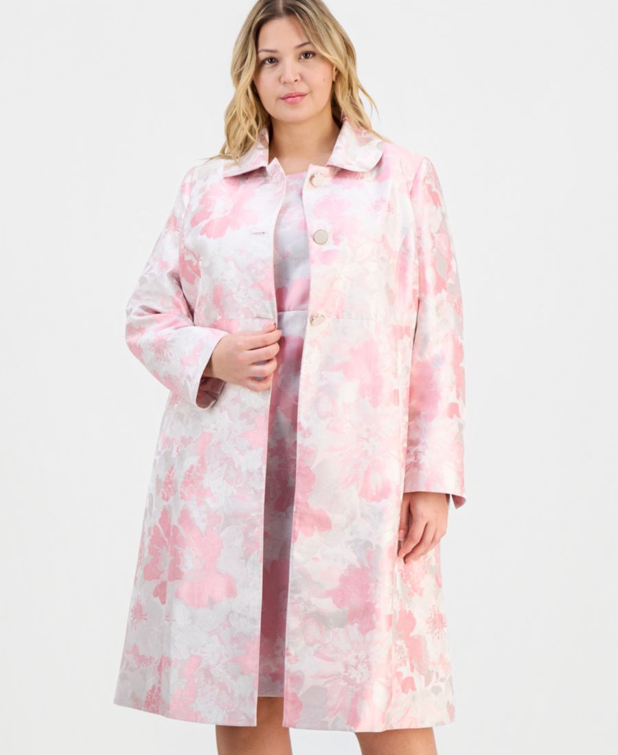 

Жаккардовая жакет-топ большого размера на пуговицах Kasper, Tutu Pink Multi