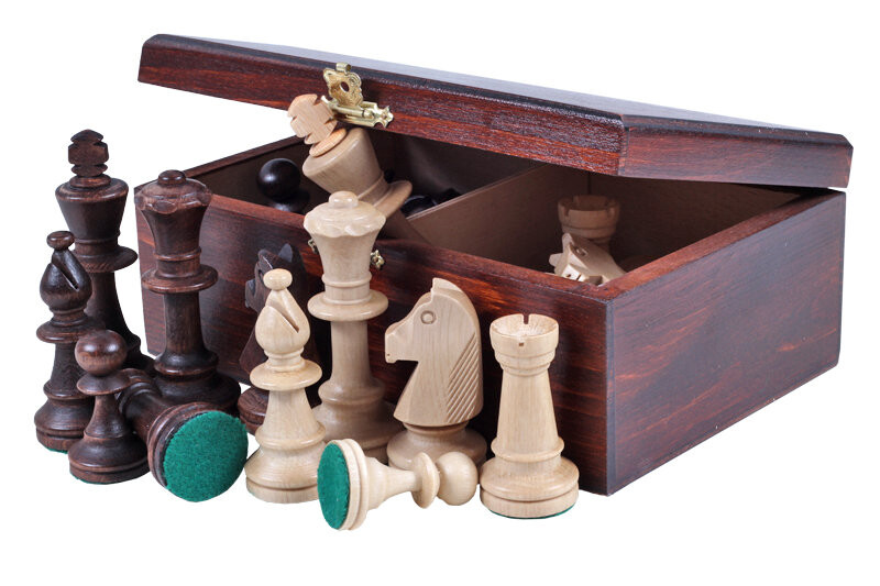 

Шахматные фигуры Staunton № 5 в деревянной коробке Настольная игра Sunrise Chess & Games