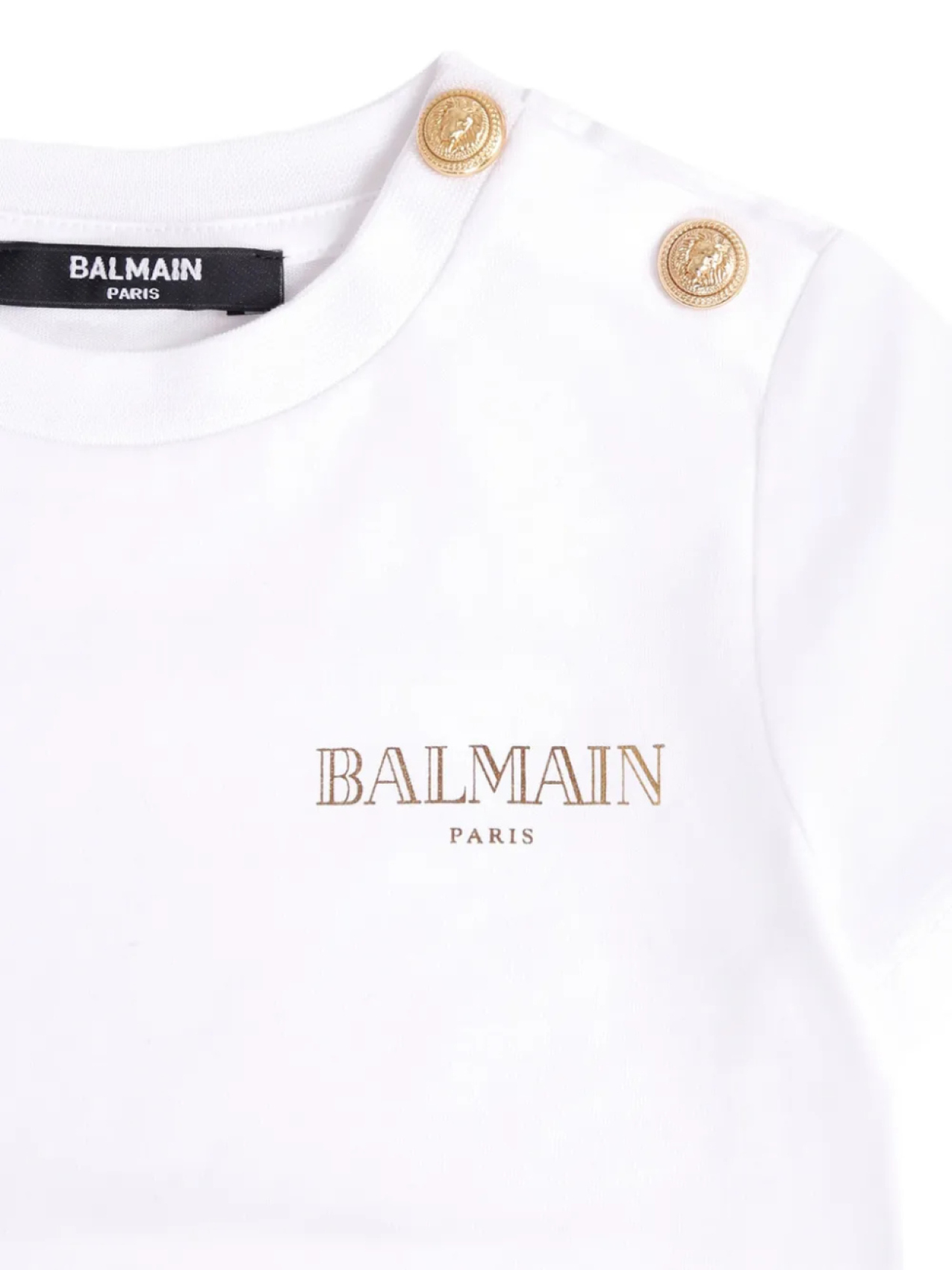 Футболка с короткими рукавами и логотипом Balmain Kids, белый — фото 3