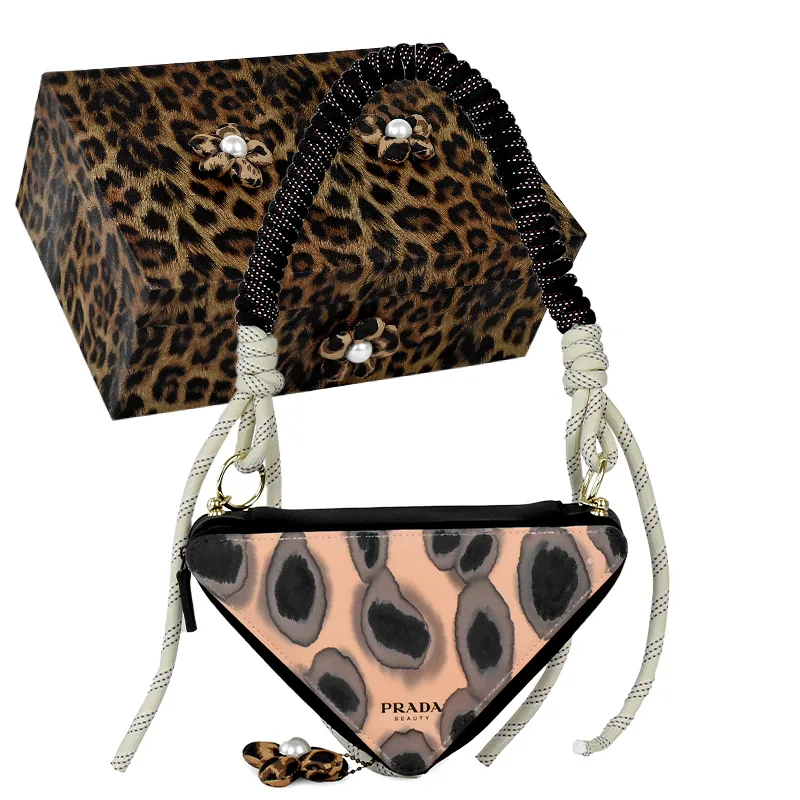 Косметичка женская PRADA, Leopard Print Floral Pendant-Leopard Print Floral Gift Box