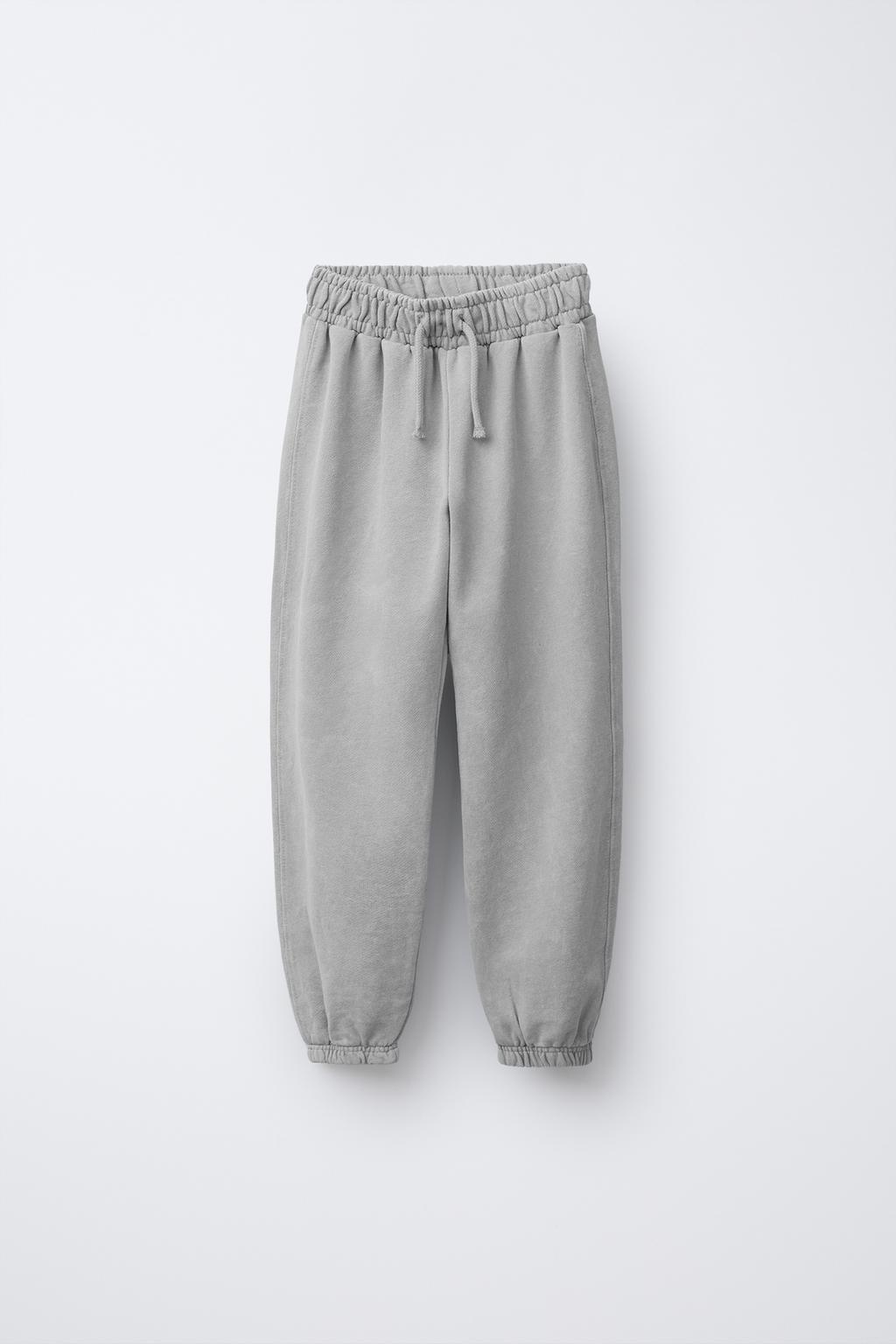 

Выцветшие брюки для бега трусцой ZARA, цвет Light grey