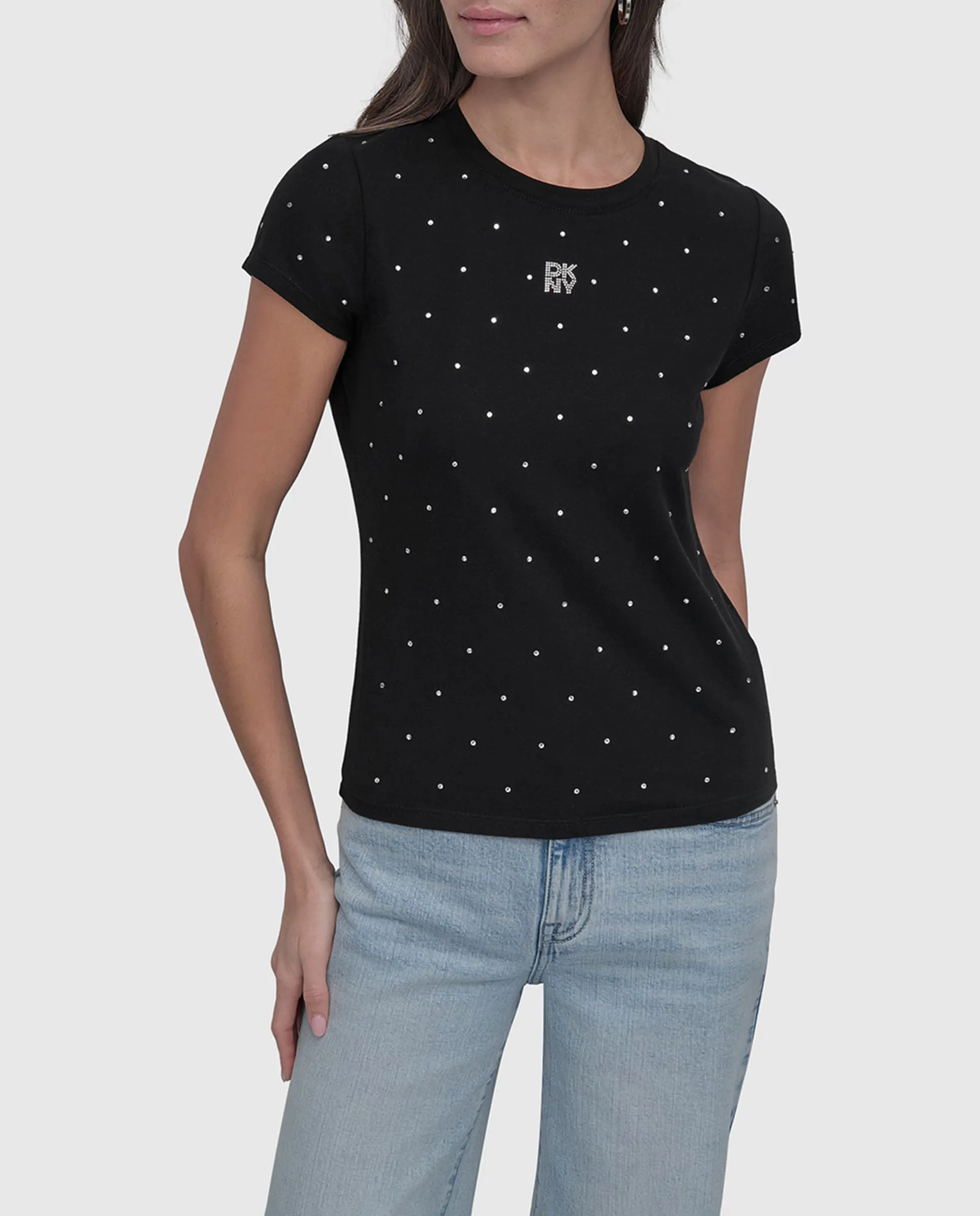 

Женская футболка с коротким рукавом и круглым вырезом Dkny Jeans, черный