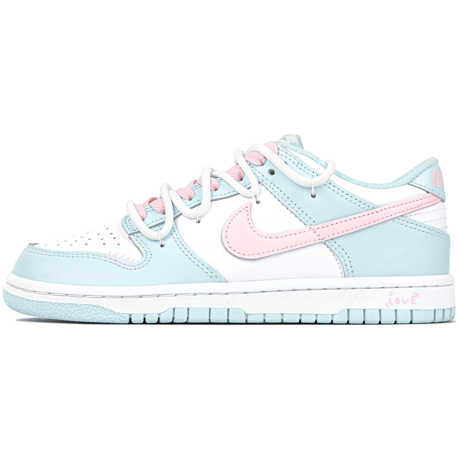 

Кроссовки Nike Dunk Skateboarding Shoes Women's Low-top White/Blue/Pink, белый