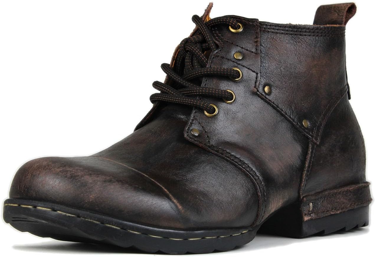 

Мужские ботинки COWSDELLA Chukka с черным металлическим носком, шнуровкой, повседневные кожаные мотоциклетные и нарядные ботинки до щиколотки для мужчин, мода 6015-3-A-R