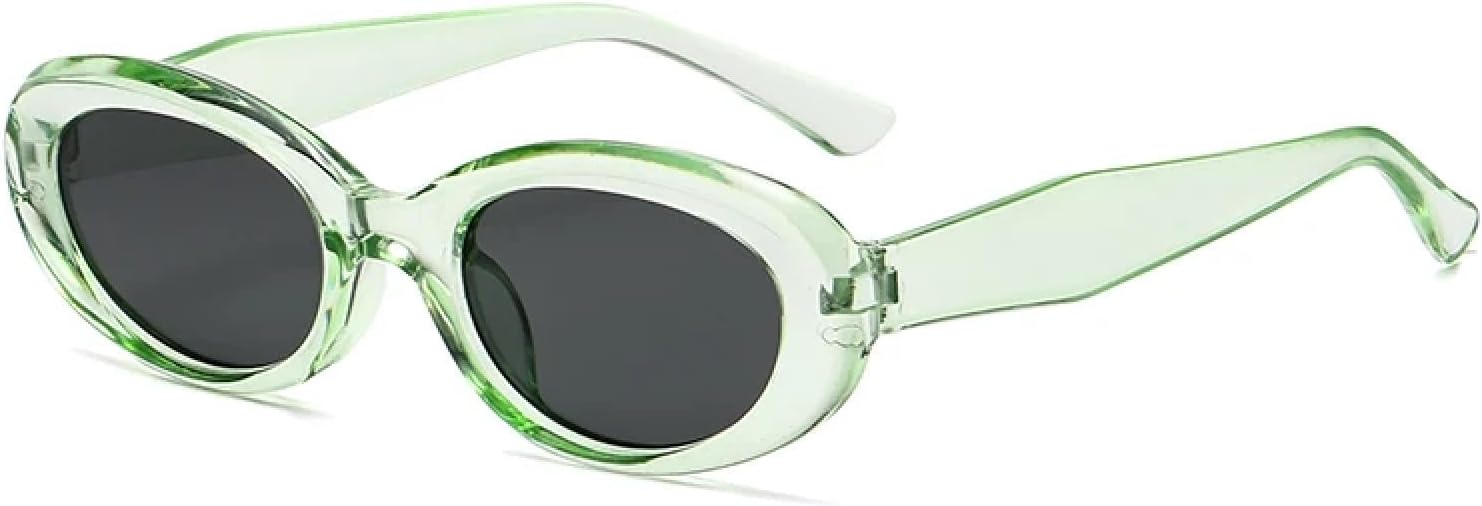 

Солнцезащитные очки с защитой от УФ-излучения UV400 | Овальная оправа в стиле панк | Для женщин и мужчин | Для занятий спортом на открытом воздухе и вождения DSVIGF, Clear Green