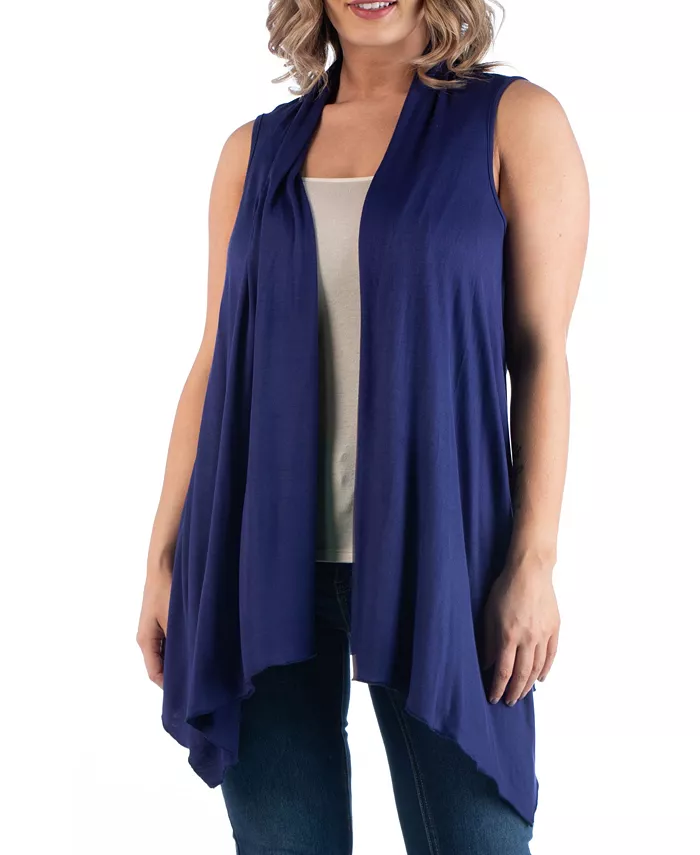 

Кардиган асимметричный с открытой полой, размер plus size 24seven Comfort Apparel, синий